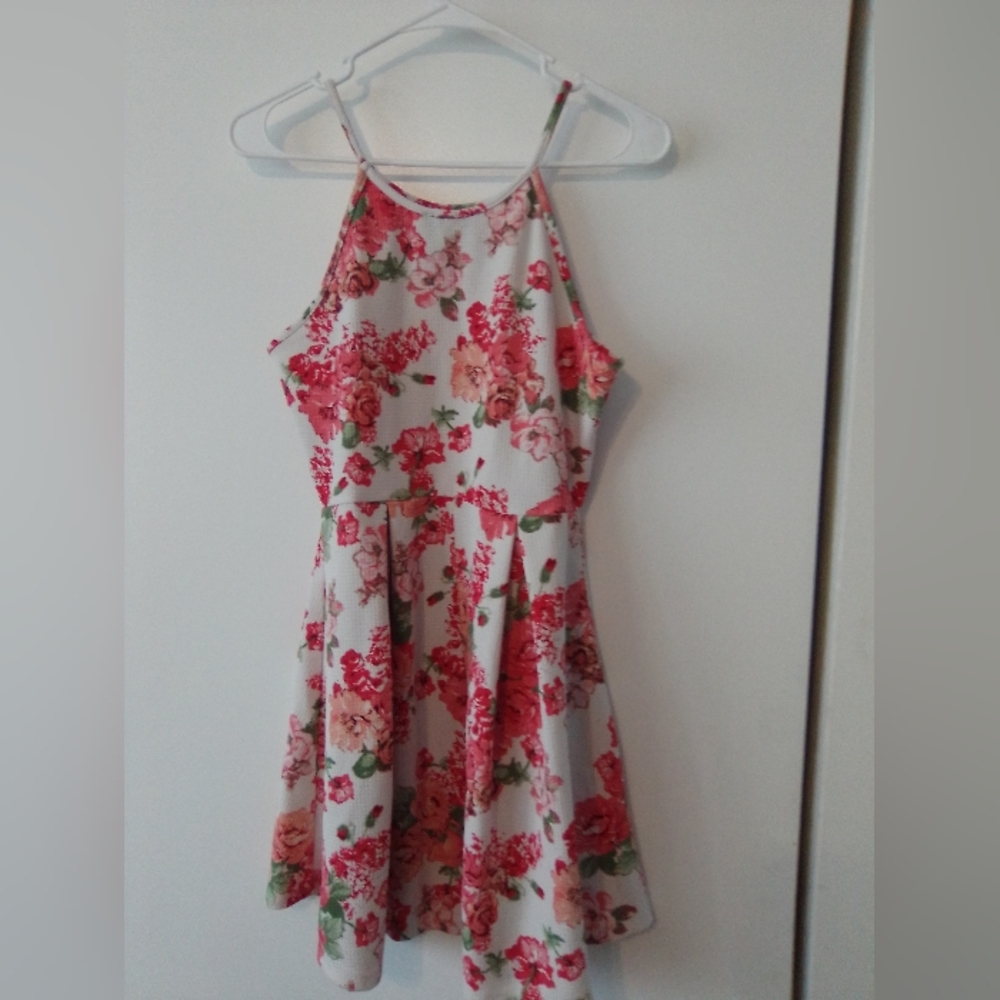 Floral Kids Dress - Pink and Green
